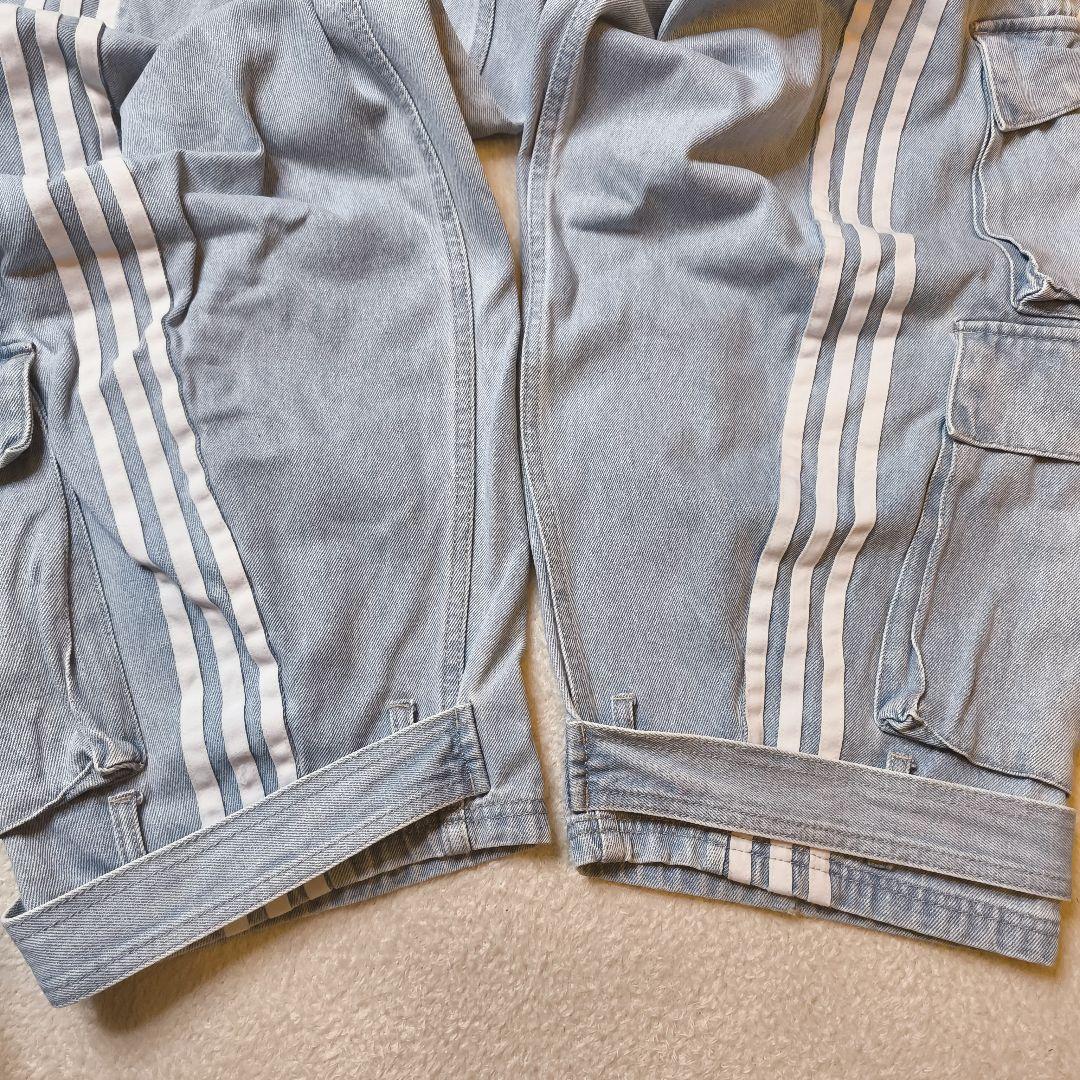 レディース Adilenium デニムカーゴパンツ　クリアブルー 26インチ