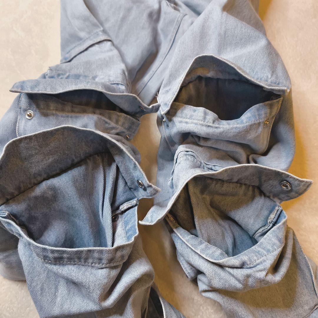 レディース Adilenium デニムカーゴパンツ　クリアブルー 26インチ