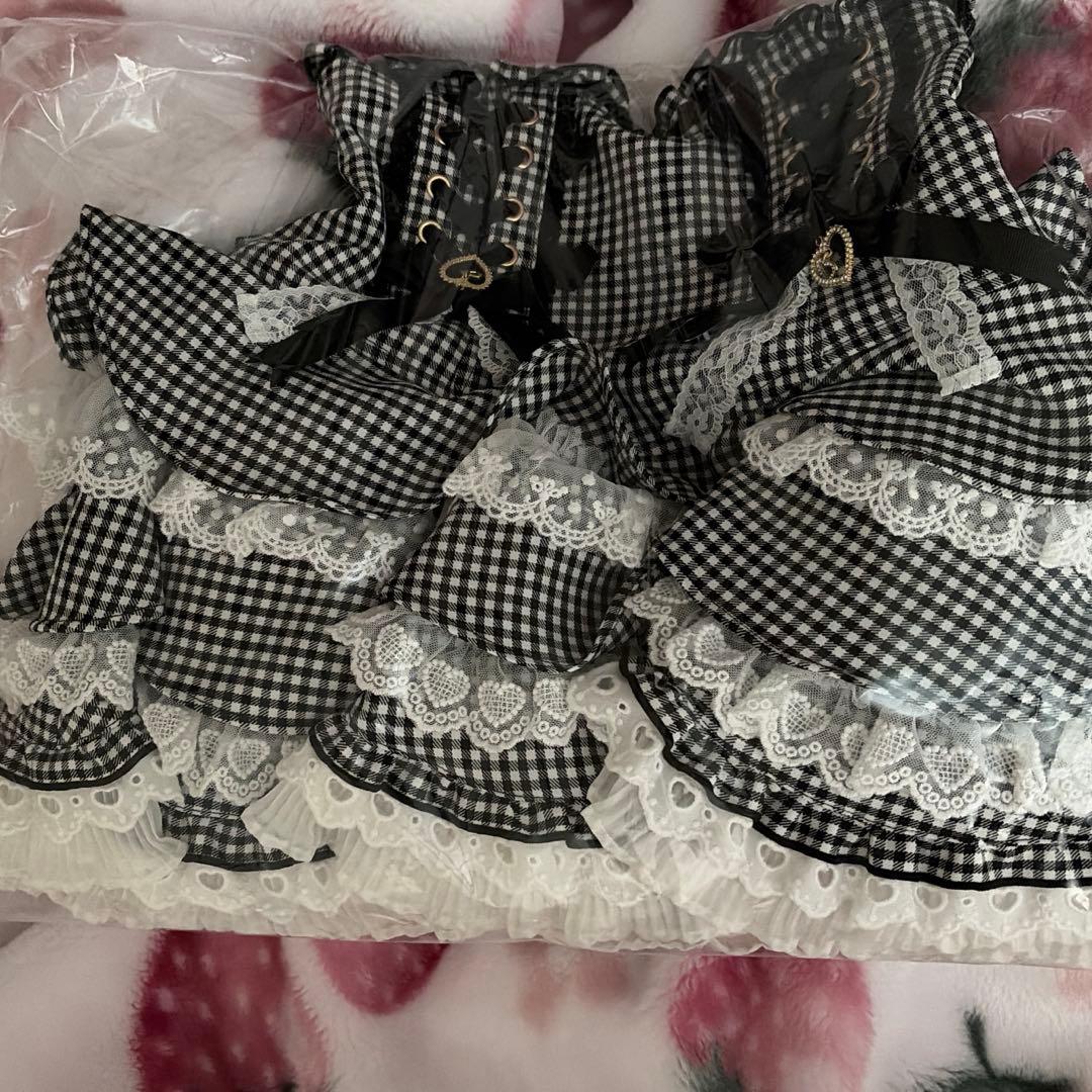 LIZLISA リズリサ レースアップティアードスカパン グレー