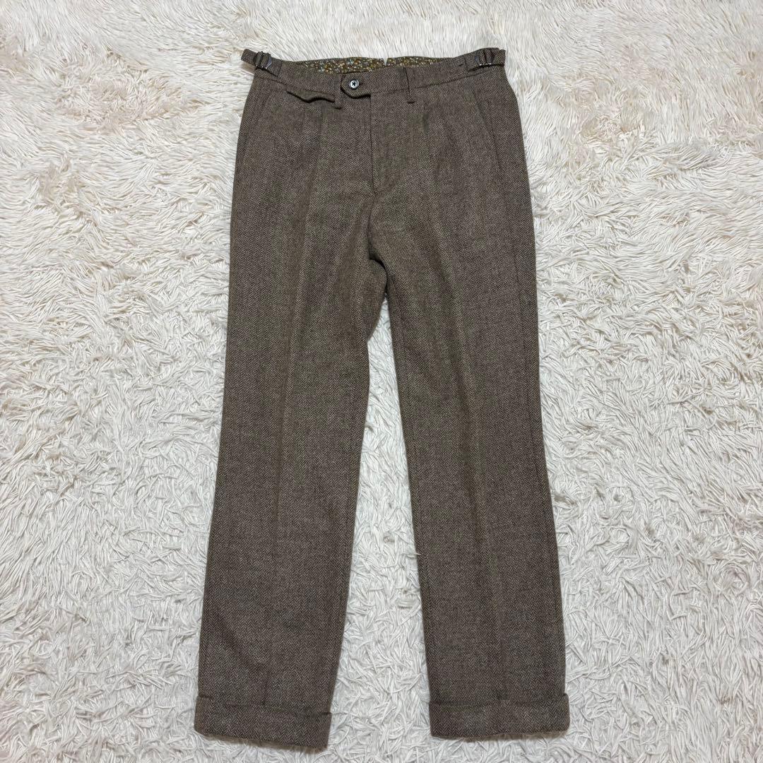 美品 エトネ セットアップスーツ MOON ツイード ヘリンボーン 2B 本切羽