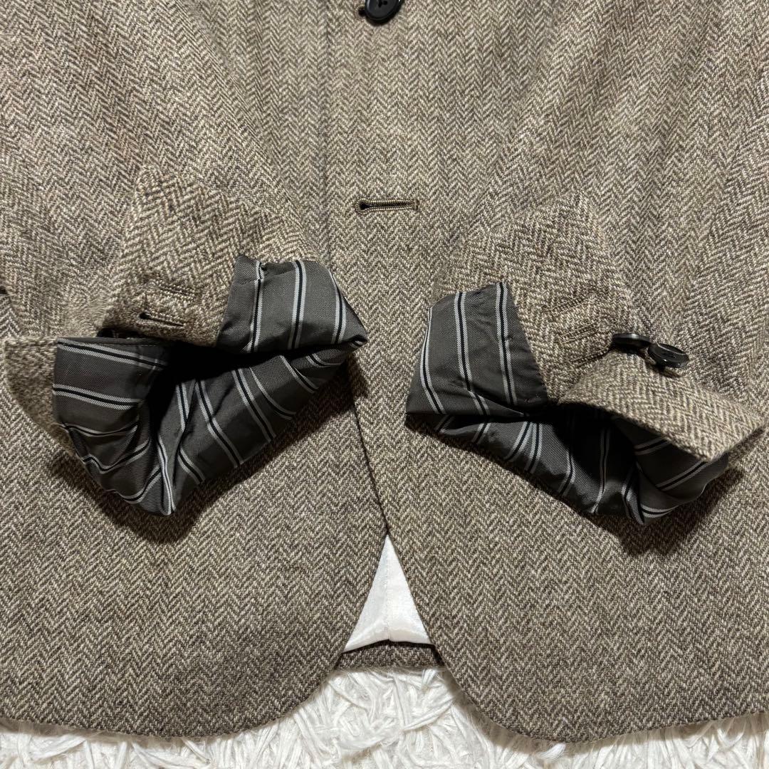 美品 エトネ セットアップスーツ MOON ツイード ヘリンボーン 2B 本切羽