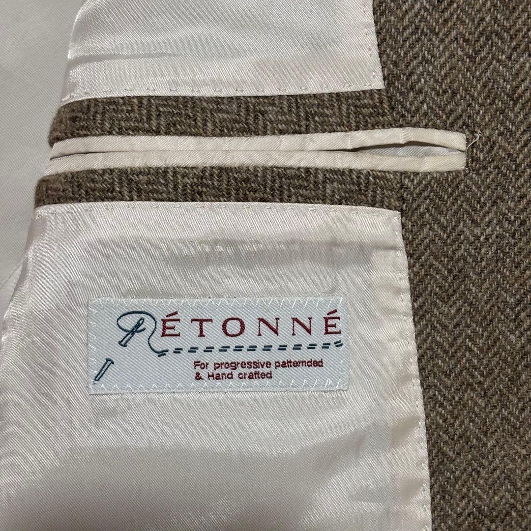 美品 エトネ セットアップスーツ MOON ツイード ヘリンボーン 2B 本切羽