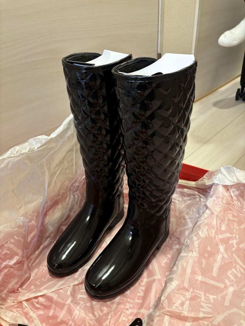 靴 HUNTER REFINED GLOSS QUILT