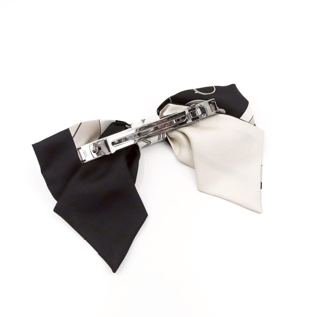 【極美品】エルメス グルネル エクスリブリス バレッタ ヘアアクセサリー シルク