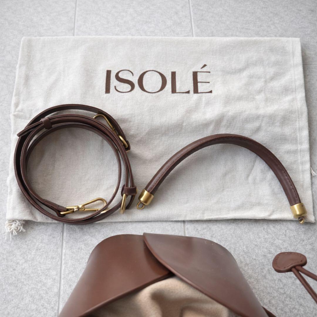 【ISOLE】LET IT GOペタル 牛革 持ち手付け替え可◎