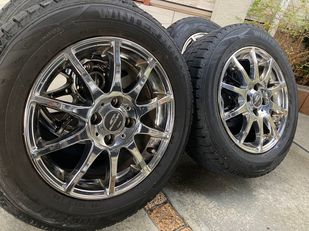 【希少】15インチメッキホイール　スタッドレスタイヤ付　4本セット