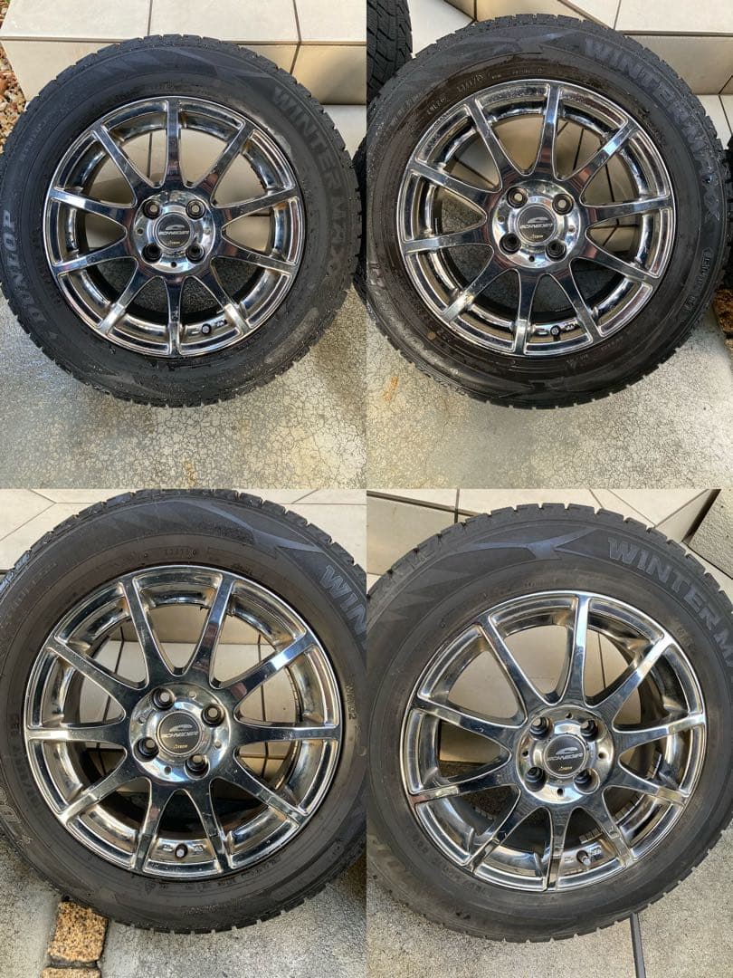 【希少】15インチメッキホイール　スタッドレスタイヤ付　4本セット
