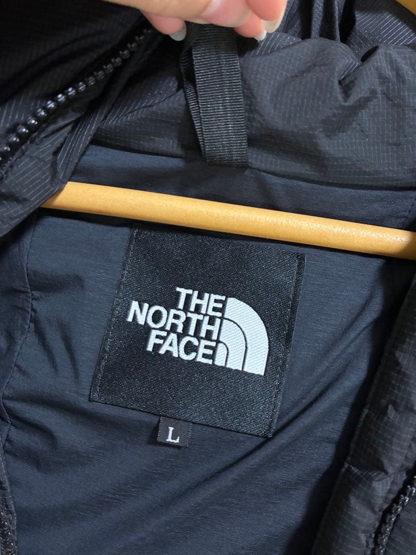 THE NORTH FACE フード付きダウンジャケット 黒/黄色