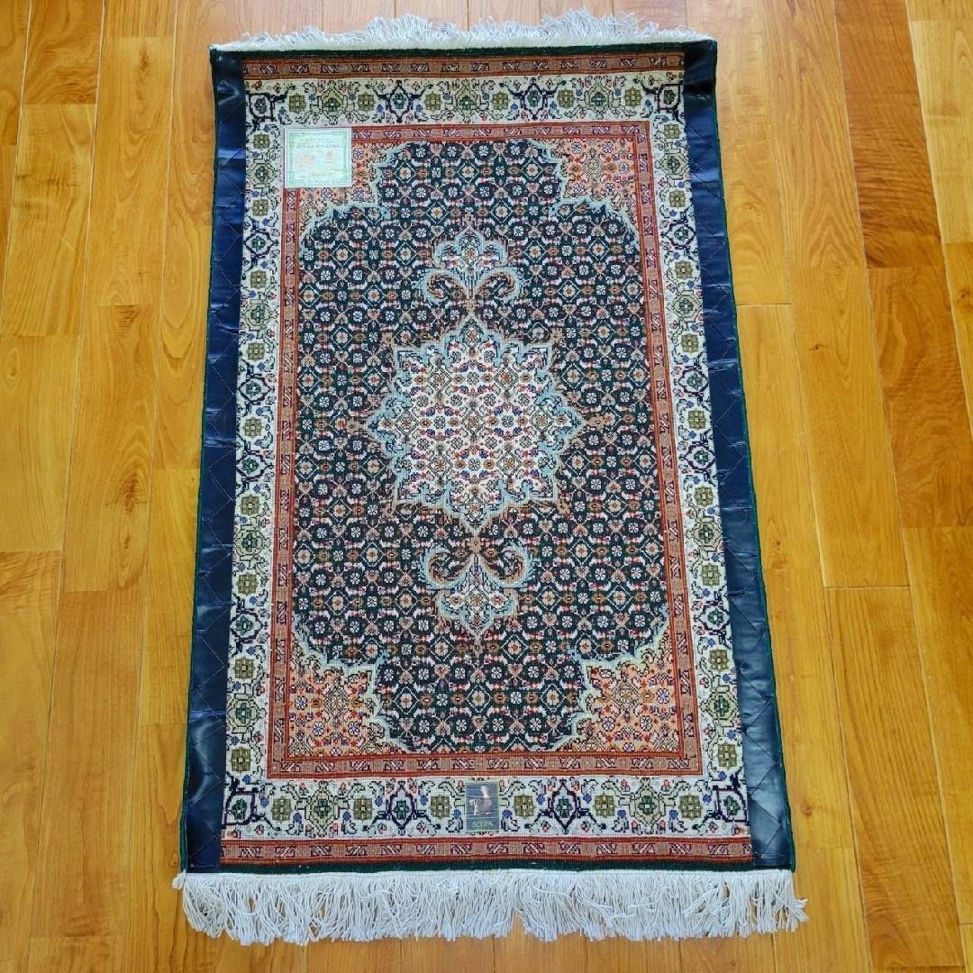 最高級ペルシャ絨毯 ウール　シルク 細密手織　サイズ60×90　タブリーズ