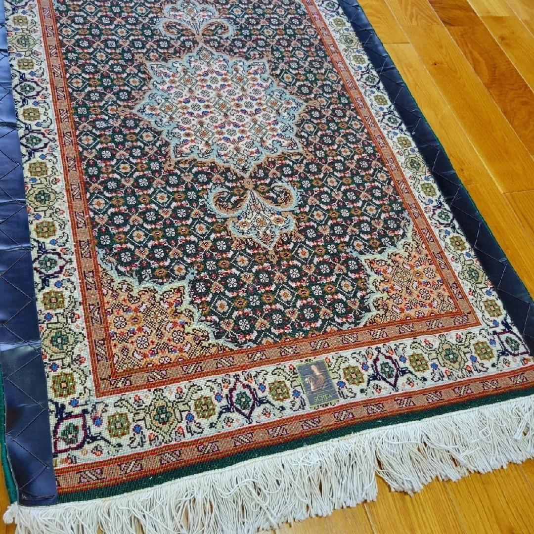 最高級ペルシャ絨毯 ウール　シルク 細密手織　サイズ60×90　タブリーズ