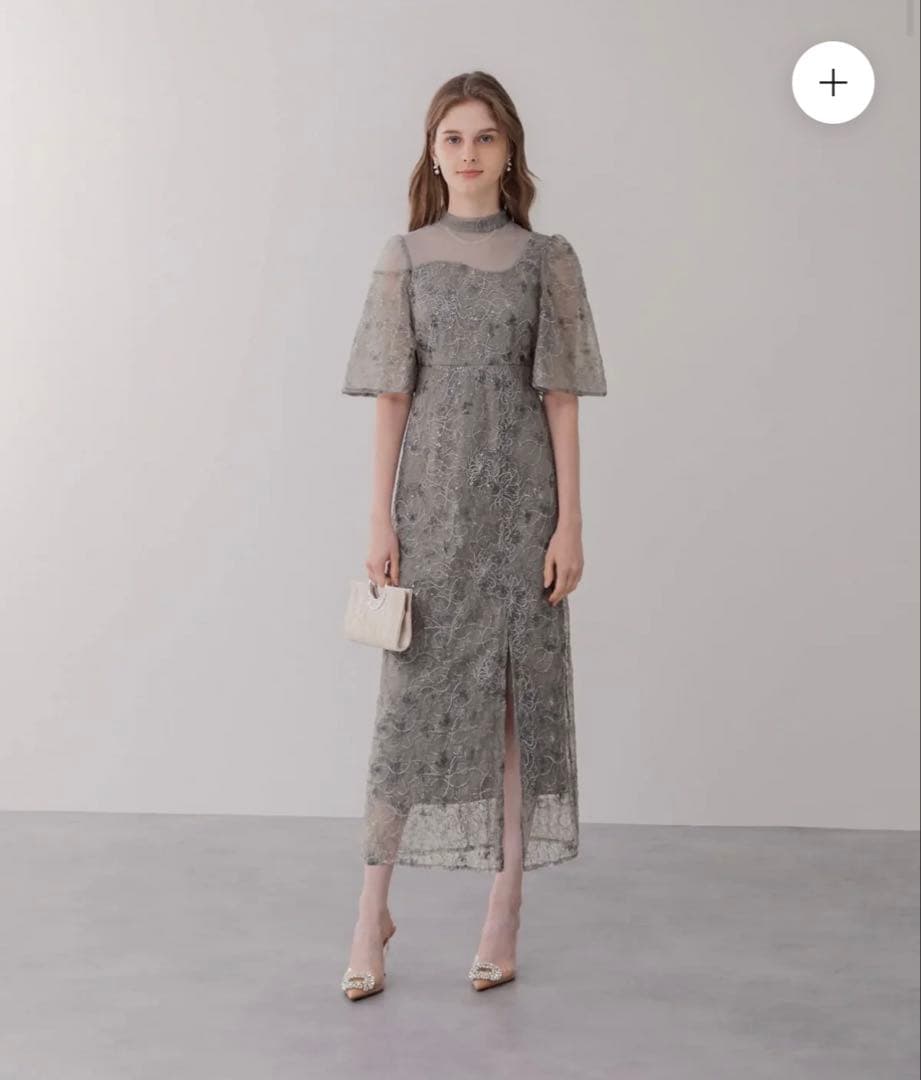 【新品】シアースパンコールベロアIラインワンピースドレス