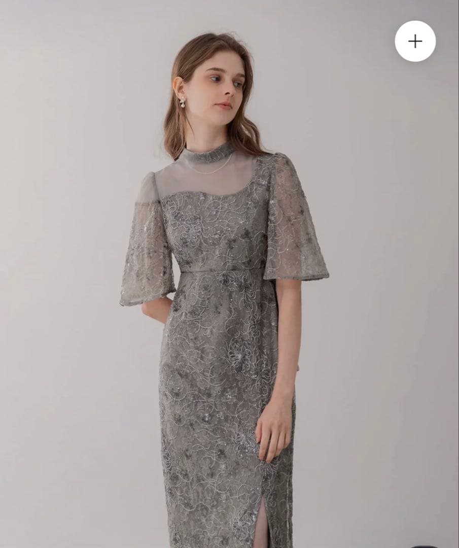 【新品】シアースパンコールベロアIラインワンピースドレス