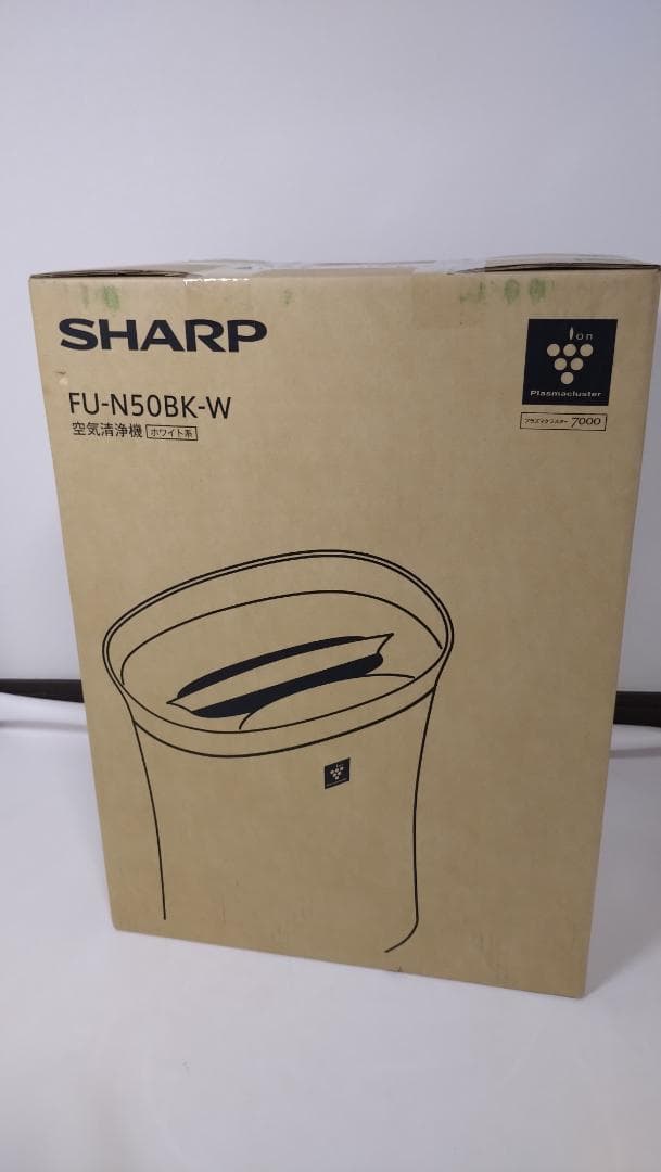 【新品】SHARP 空気清浄機 プラズマクラスター　FU-N50BK-W