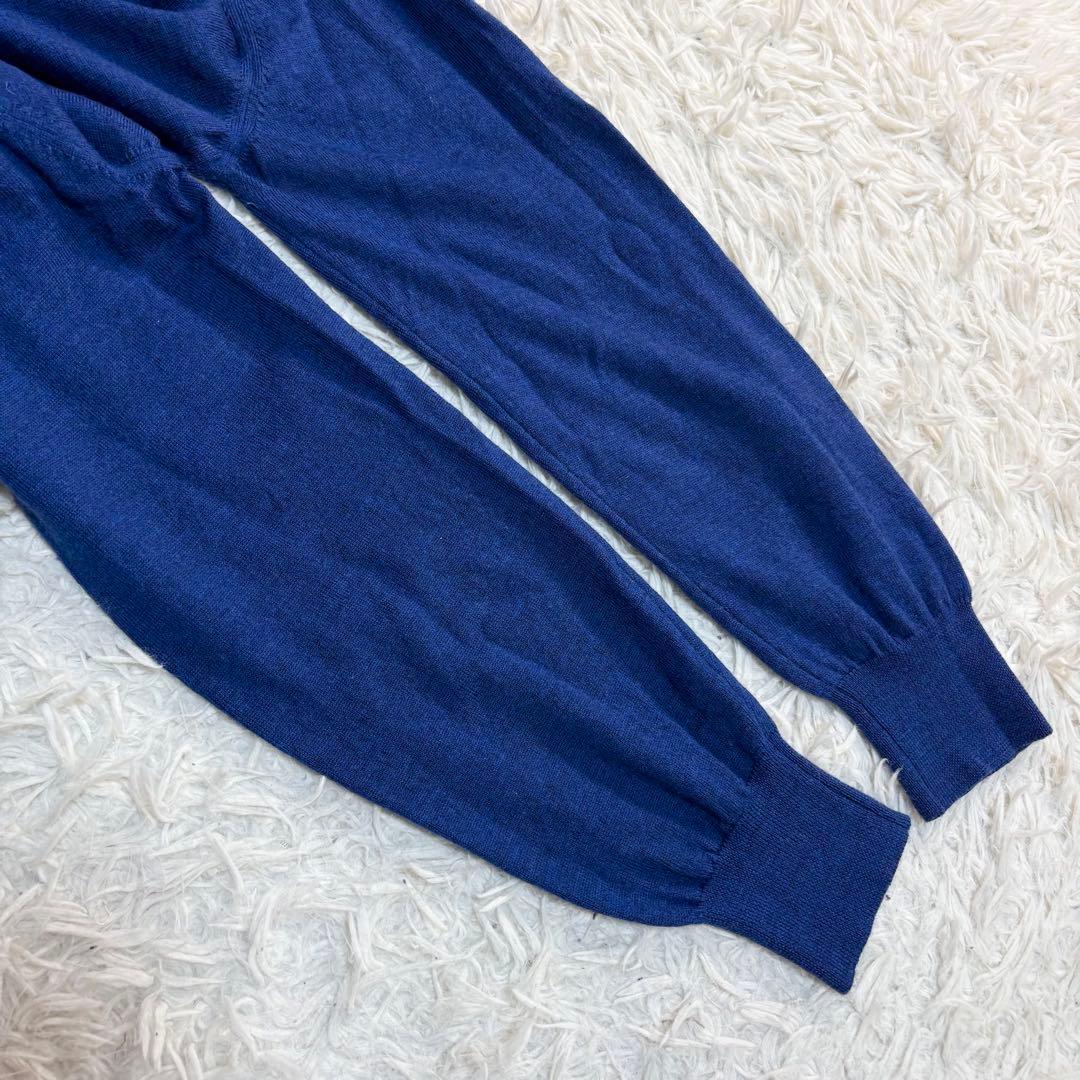 GRAN SASSO　モックネック　ウール　12G ニット 杢ブルー