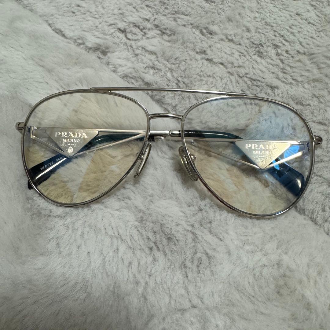 PRADA アビエーターサングラス シルバー