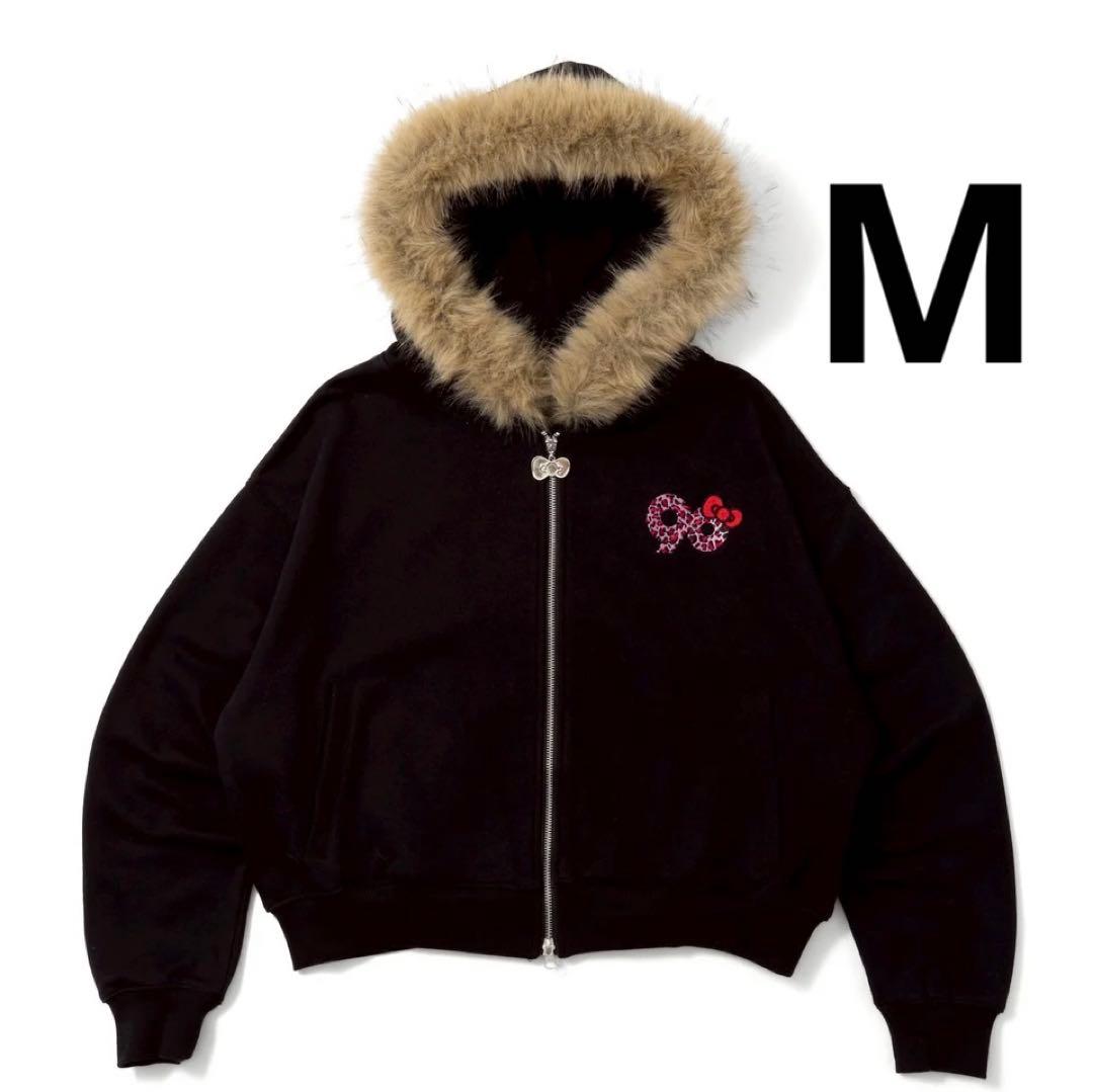 9090 girl ×HELLO KITTY 90 Logo Fur Zip M