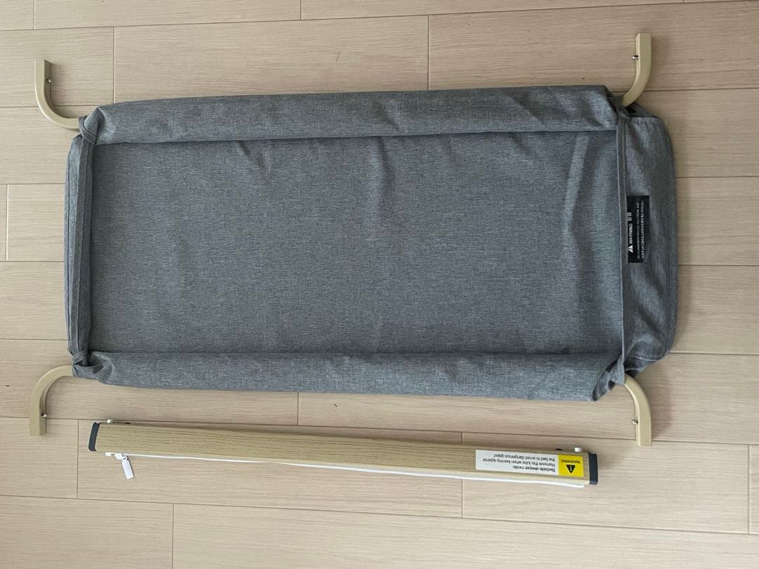 HZDMJ 新型ベビーベッド　説明書付き　グレー　折りたたみ　キャスター付き