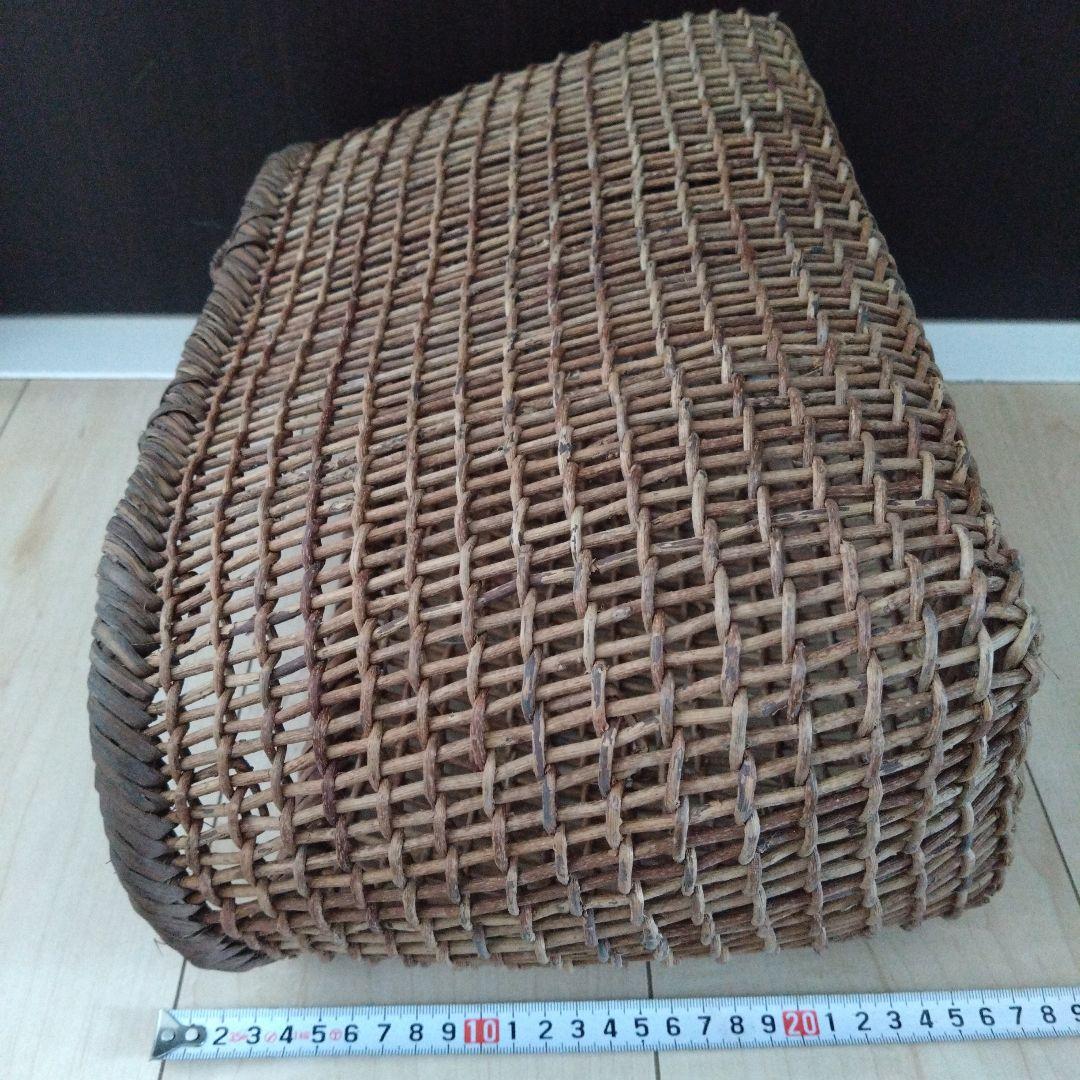 古民具 古道具 山のつる 手編み 飴色 あけびかご 籠