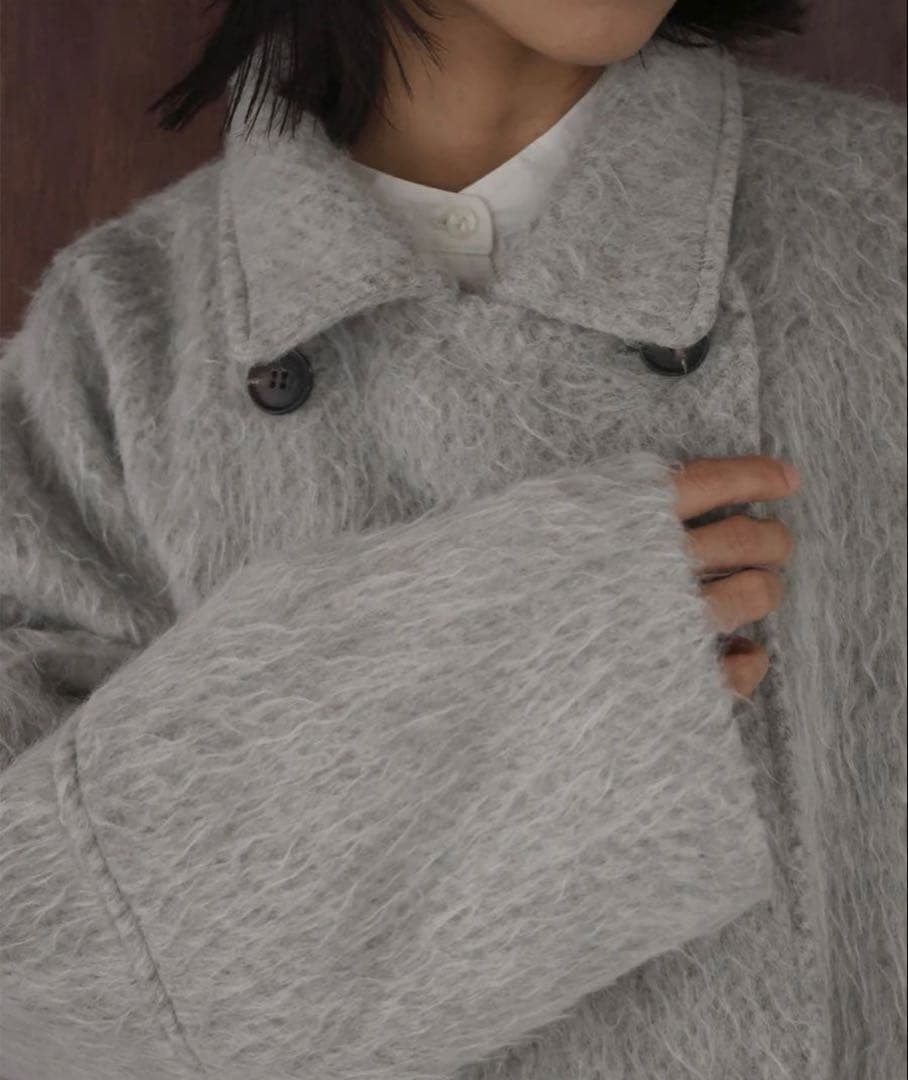 新品✨hellam同型✨シャギーミドルコート【杢グレー】