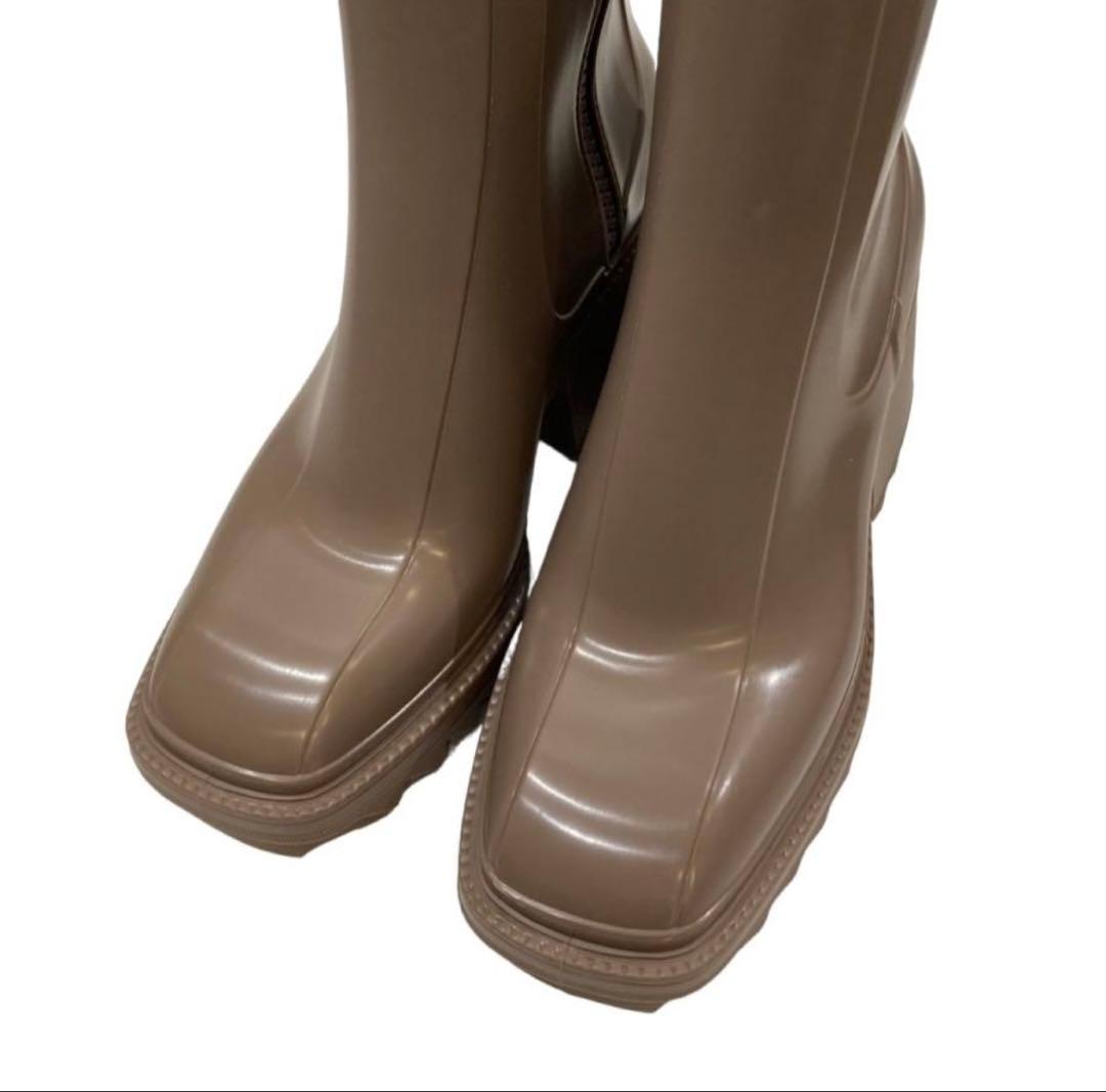【1度使用】Chloé ベージュ レインブーツ 39