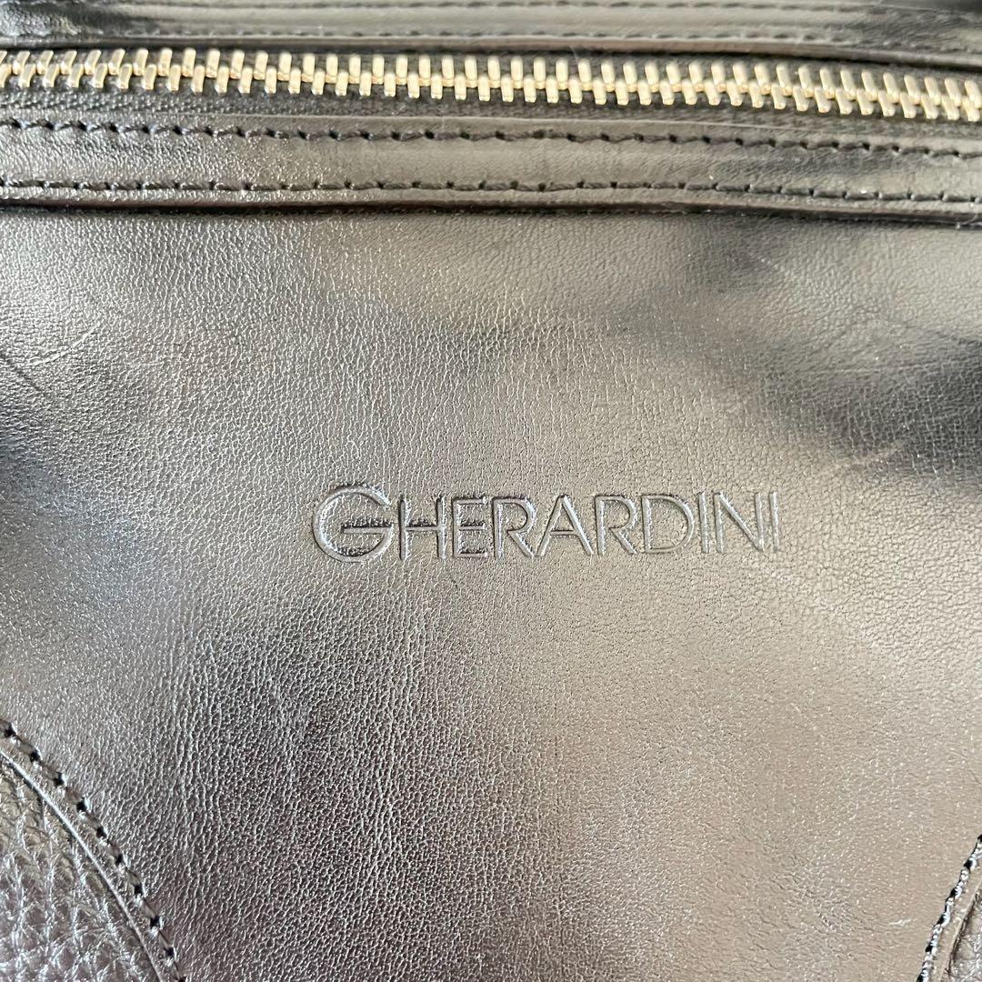 ゲラルディーニ ボストンバッグ 2way 黒 大容量 旅行 出張 オールレザー