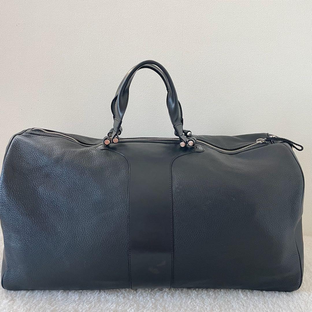 ゲラルディーニ ボストンバッグ 2way 黒 大容量 旅行 出張 オールレザー