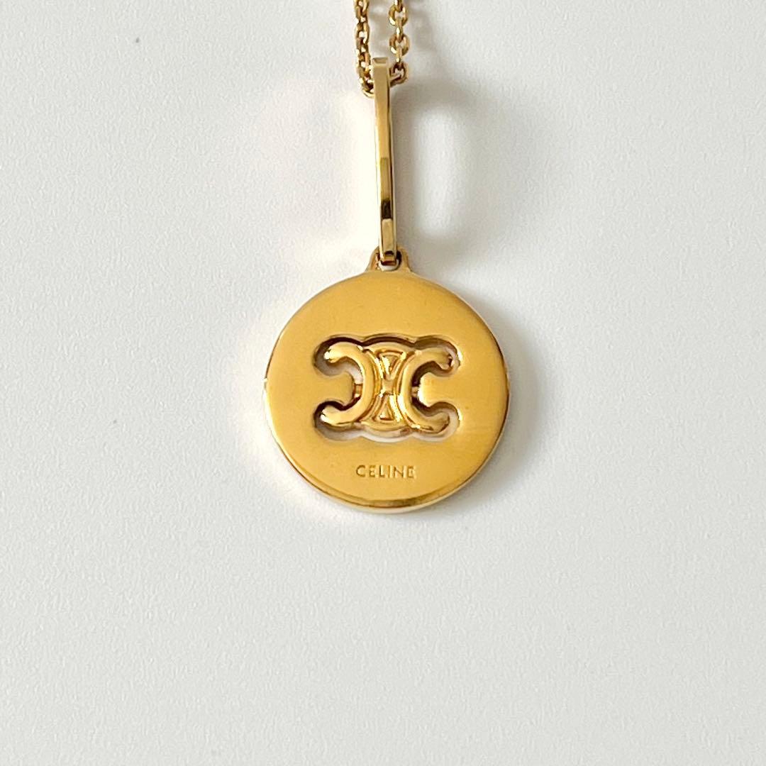 CELINE　セリーヌ　トリオンフ　スイベル　ネックレス　ゴールド　箱付き