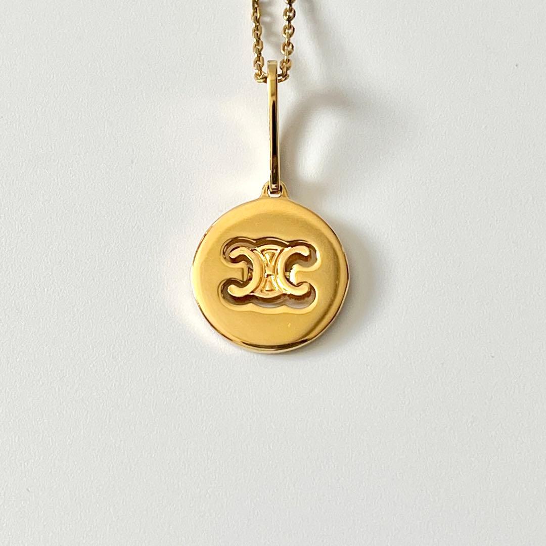 CELINE　セリーヌ　トリオンフ　スイベル　ネックレス　ゴールド　箱付き