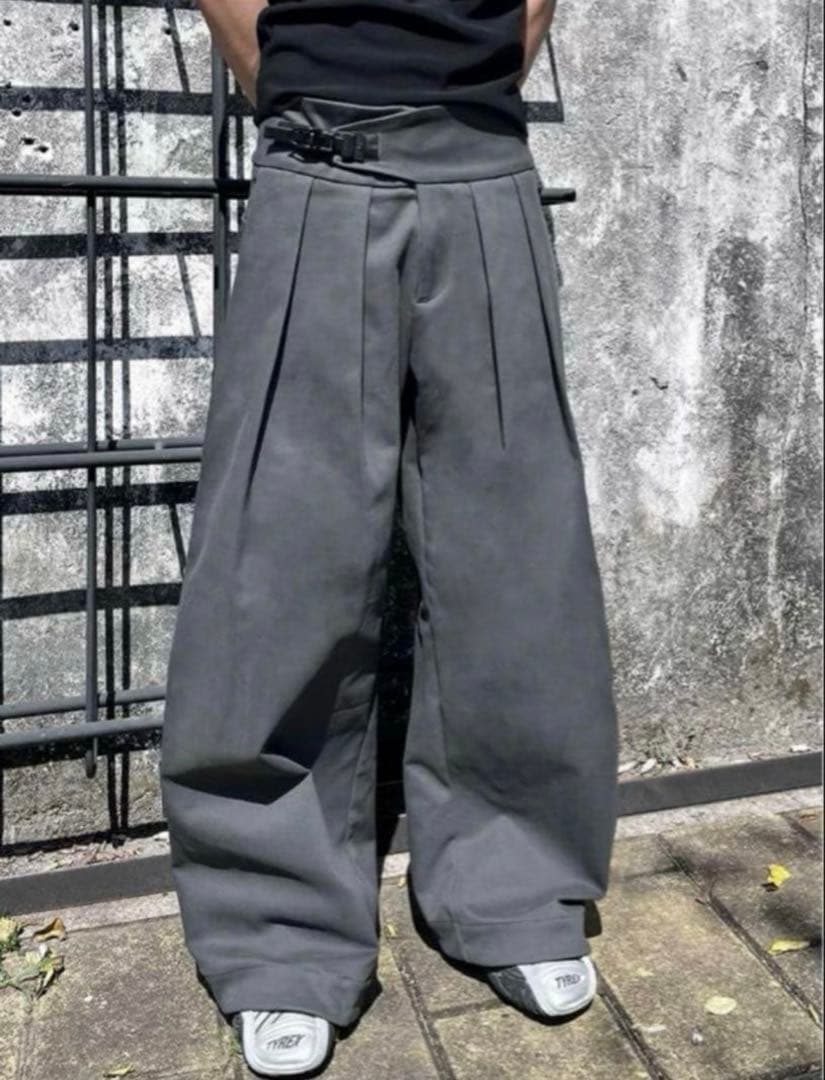 パンツ BEVAN UP wide gray slacks