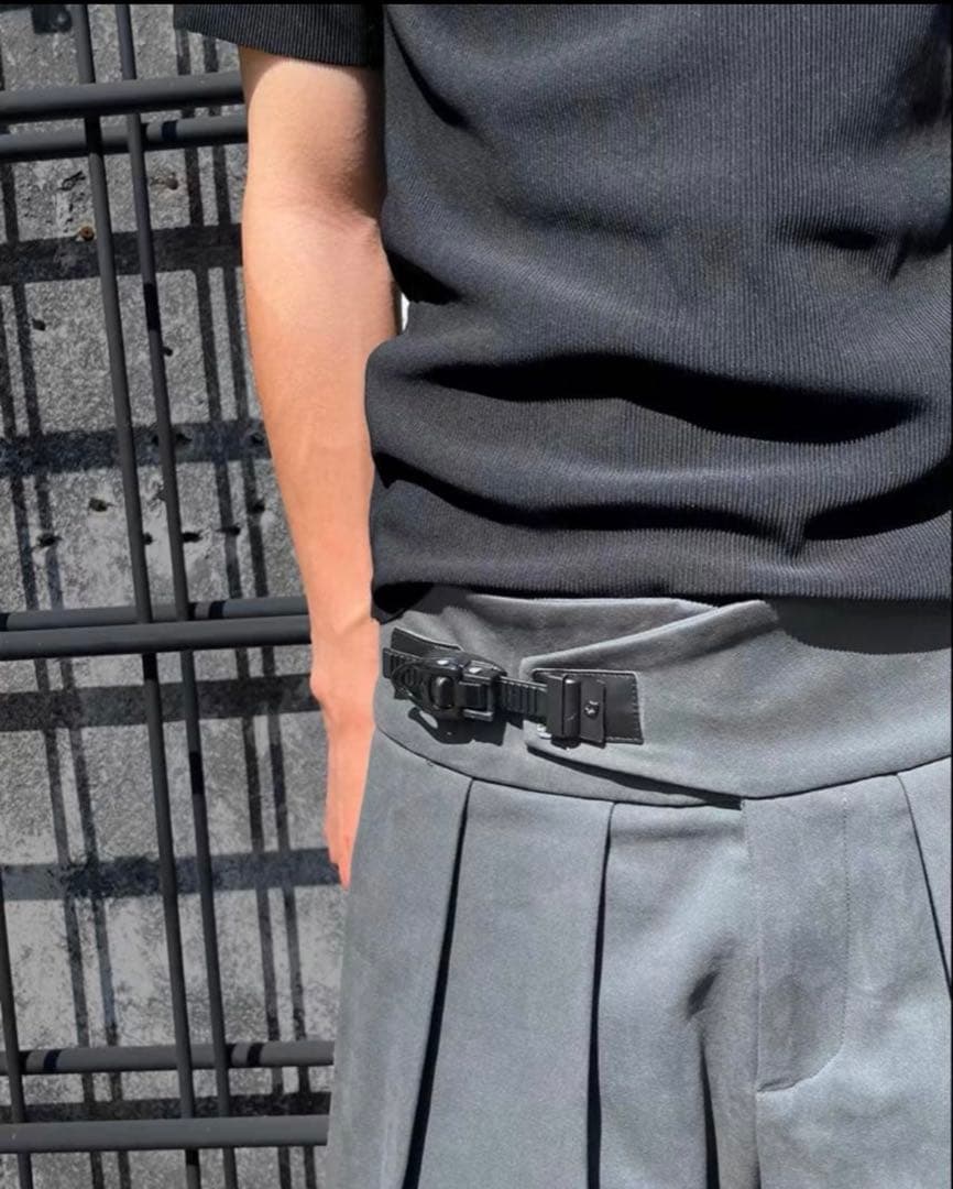 パンツ BEVAN UP wide gray slacks