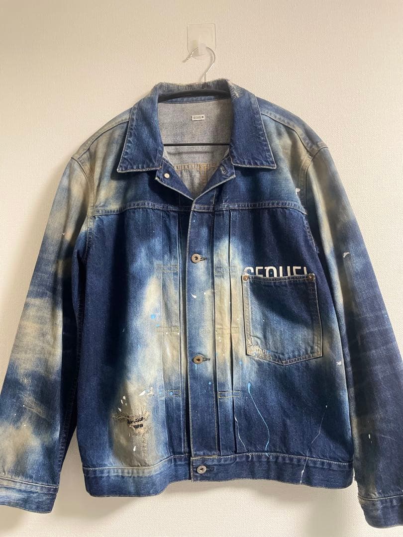 SEQUEL ウォッシュ加工トラックデニムジャケット