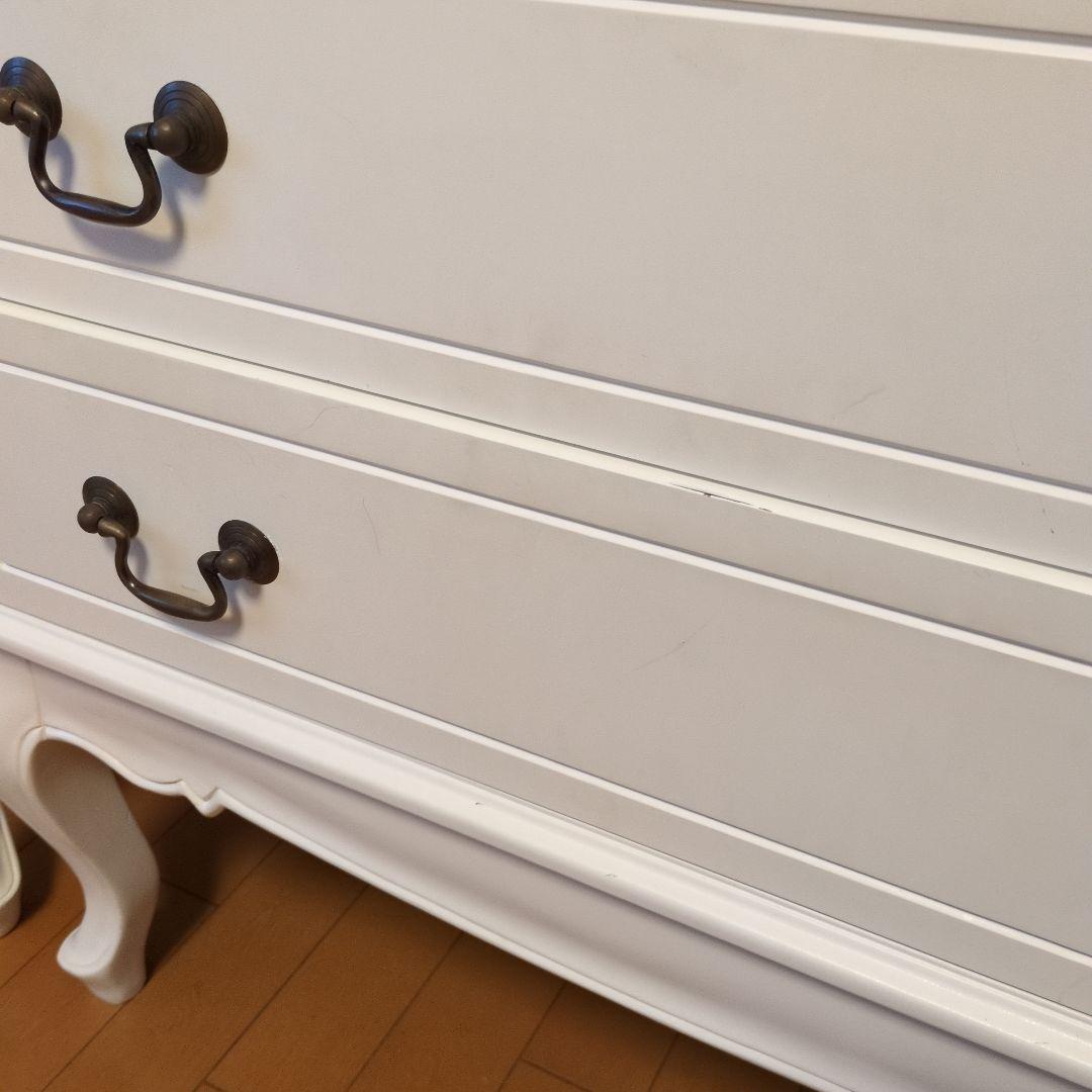 ホワイト木製チェスト 5段 ②