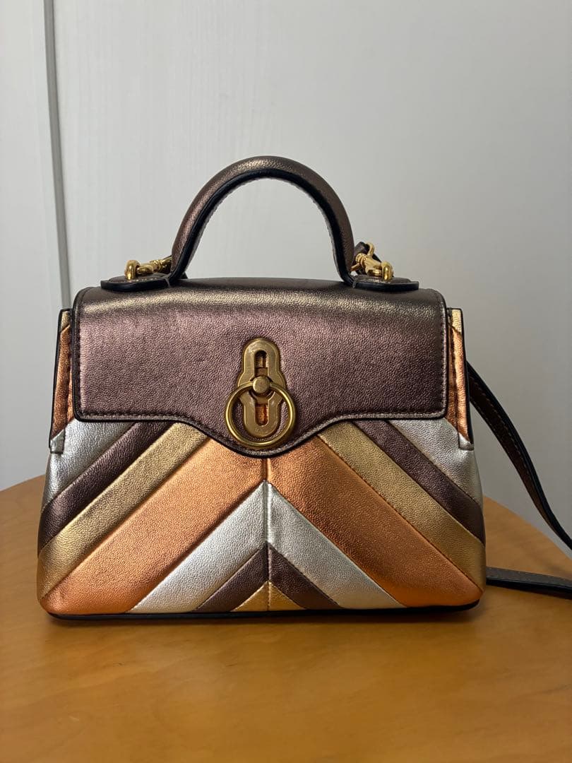 mulberry マイクロシートン レザーブロンズ 2WAY ハンドバッグ