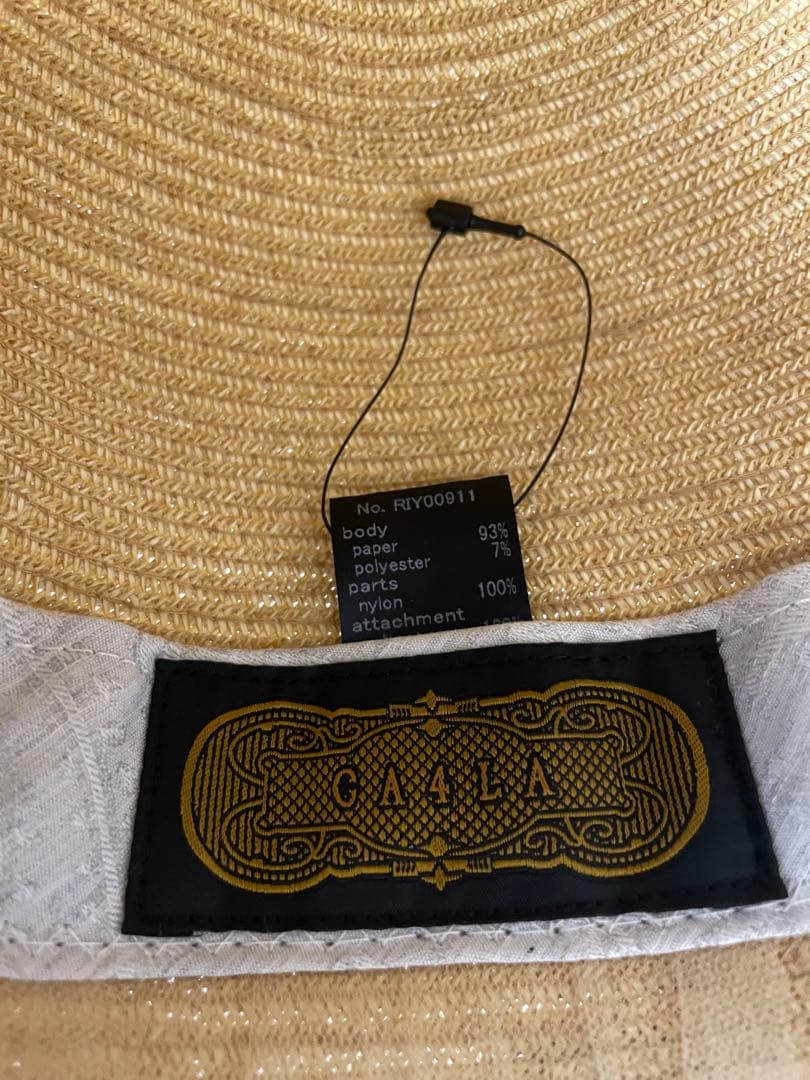 CA4LA 麦わら帽子 花柄レース付き