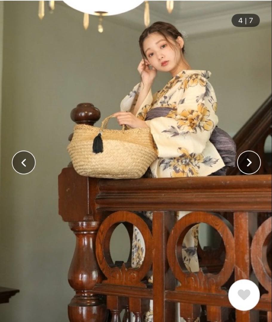 utatane 浴衣 兵児帯 下駄 3点セット 牡丹