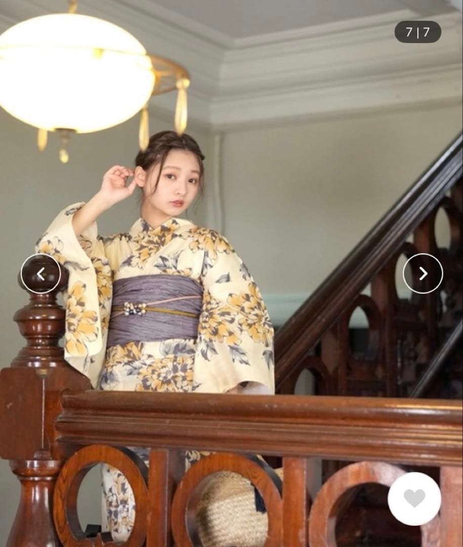 utatane 浴衣 兵児帯 下駄 3点セット 牡丹