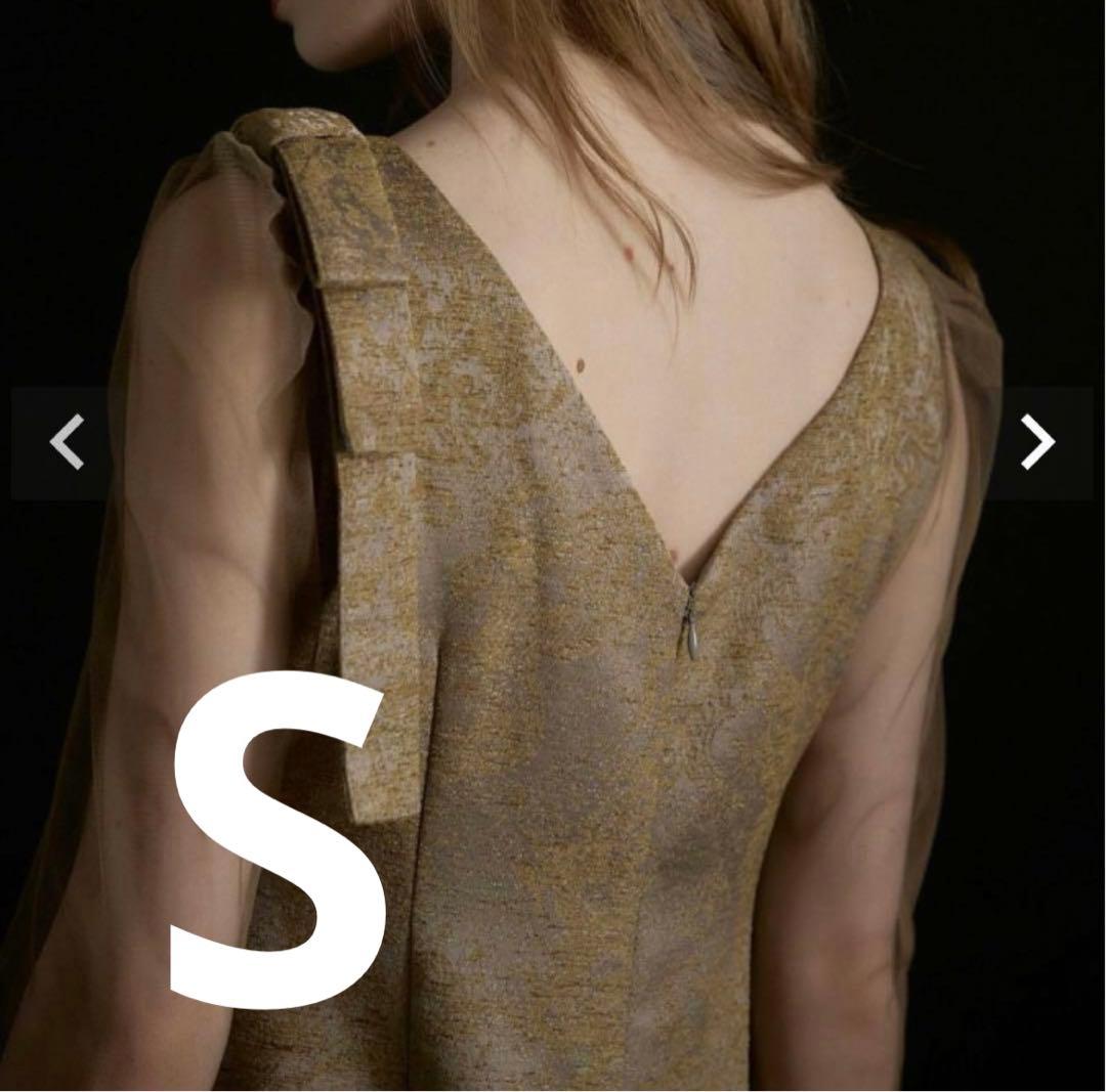 新品LE’RURE　Shoulder ribbon jacquard dress