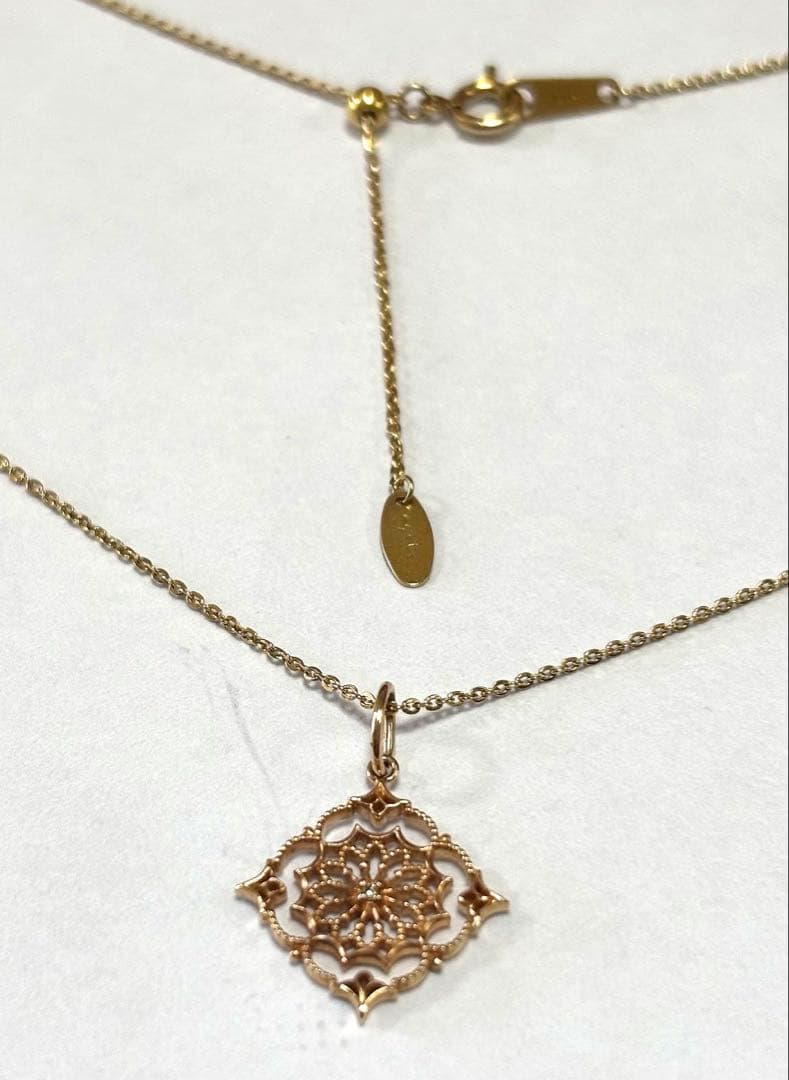 お値下げ！agete K10 アラベスクダイヤネックレス