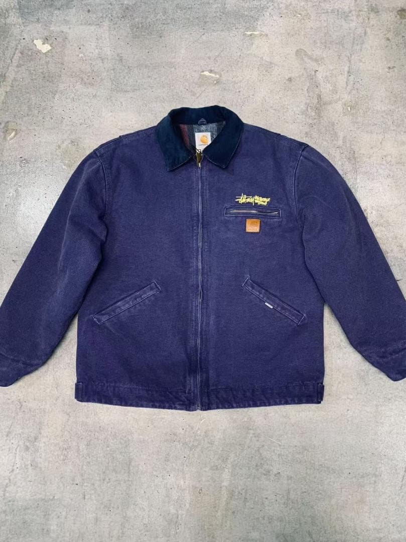 ✨希少 Carhartt×Stussy ネイビー デニムジャケットxl