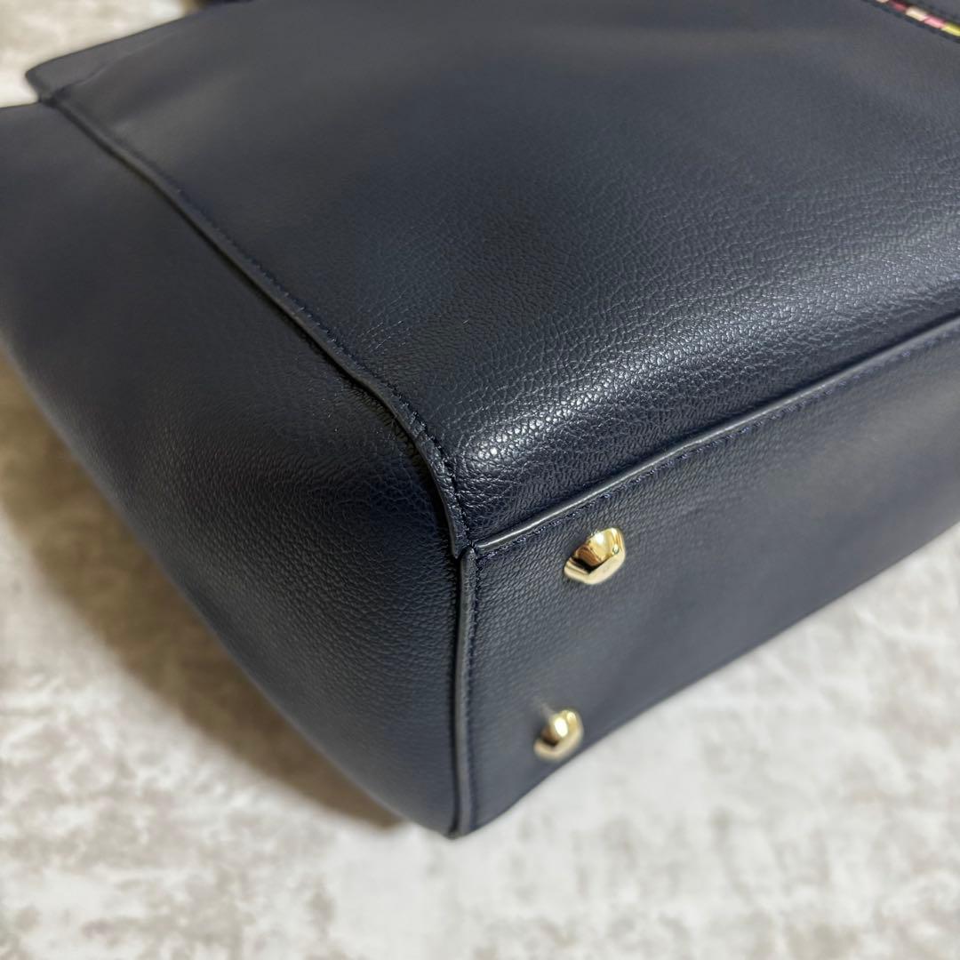 H189 極美品✨ポールスミス　トートバッグ　インセットクロスオーバーストライプ