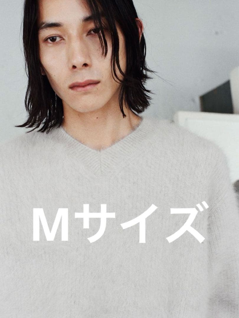 トップス LIDNM Fox Cashmere V Knit SAND GRAY