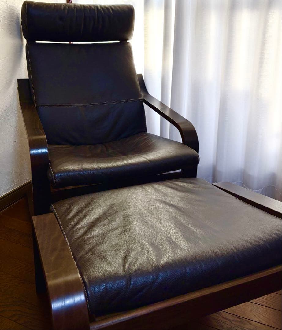 POANG ダークブラウン 1人掛けソファ