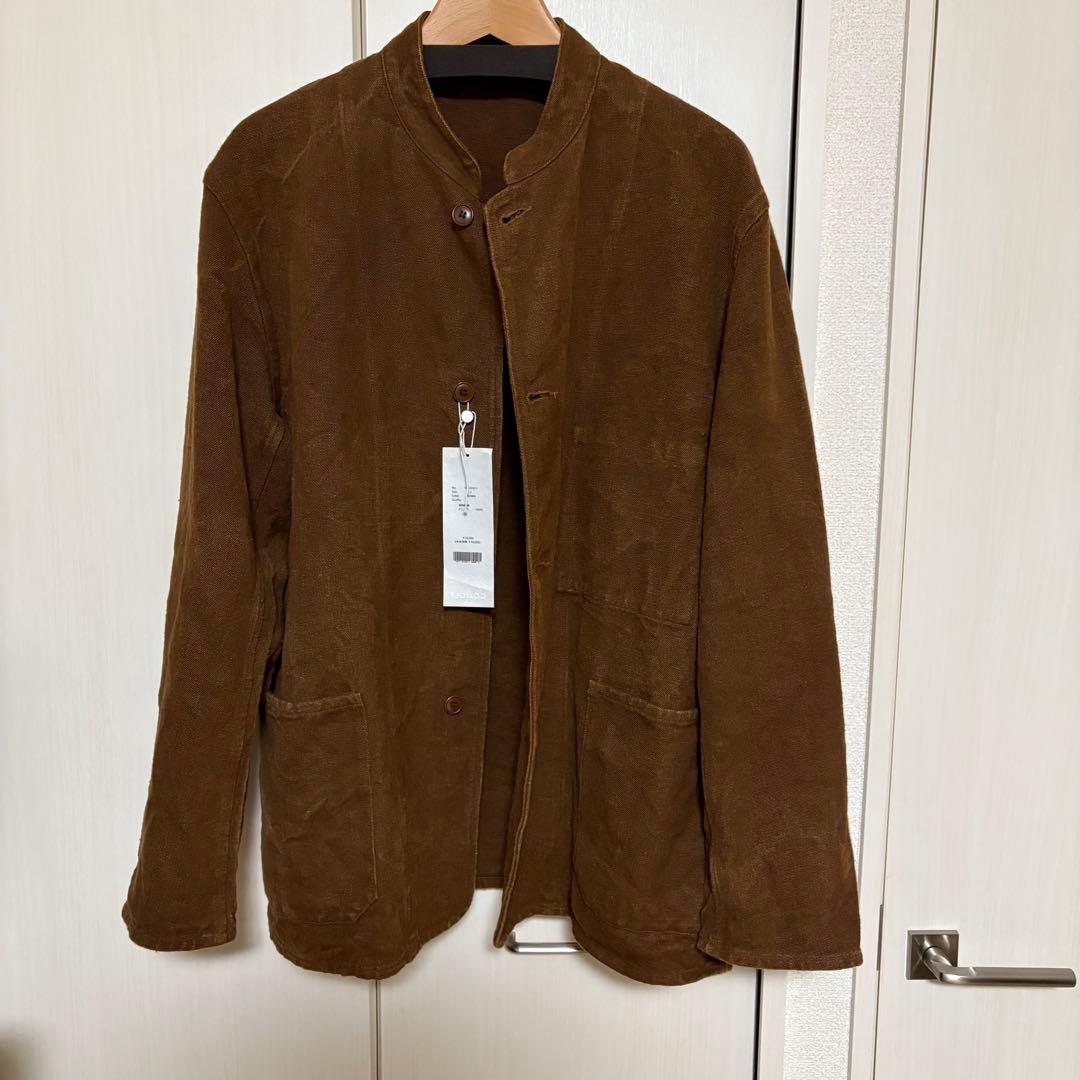 21SS COMOLI ヘンプダックスタンドカラージャケットブラウン サイズ2