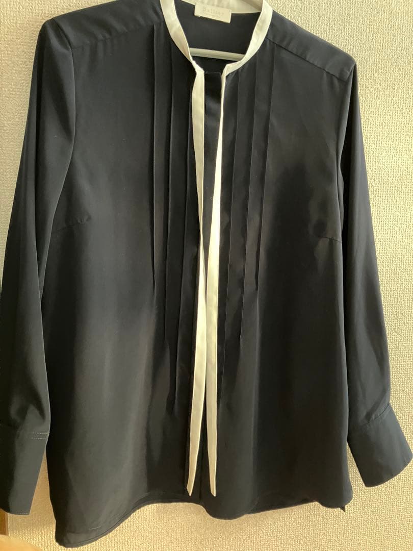 ボールジィ クリアデシン ボウタイブラウス ネイビー 長袖 36 S