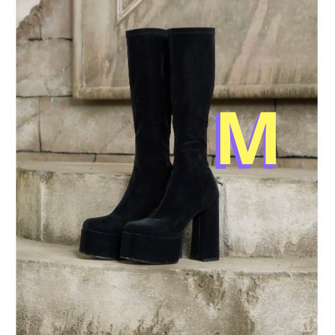 Darich Mサイズ　ウルトラストレッチロングブーツ黒ブラック　ダーリッチ