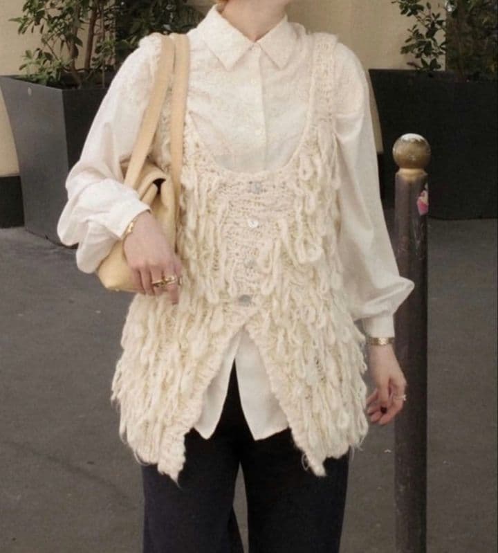 saku【新品未使用】eaphi FRINGE KNIT VEST