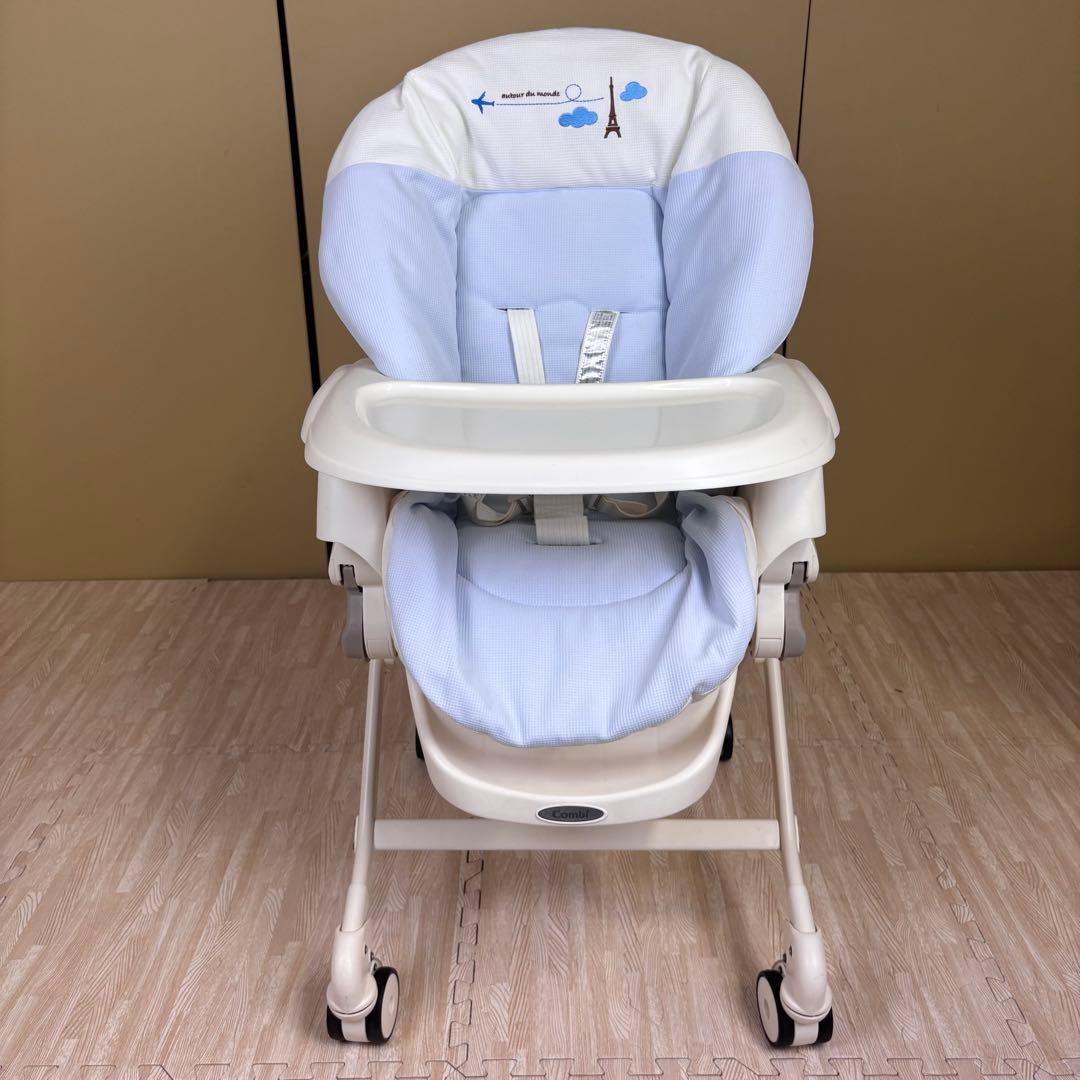 極上クリーニング済　☆美品☆　コンビ　ハイローベッド＆チェア　ネムリラ　ブルー