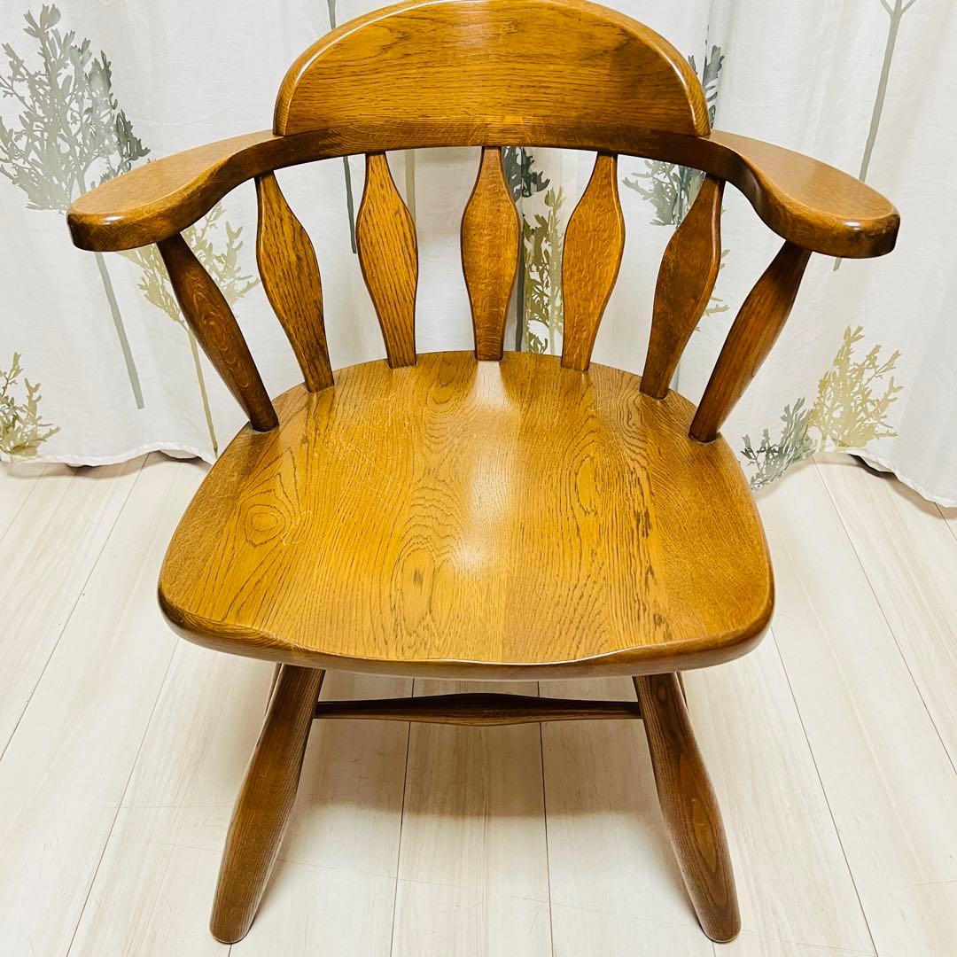 WINDS 太平 飛騨家具 ウィンザーチェア 回転椅子 ナラ材　D