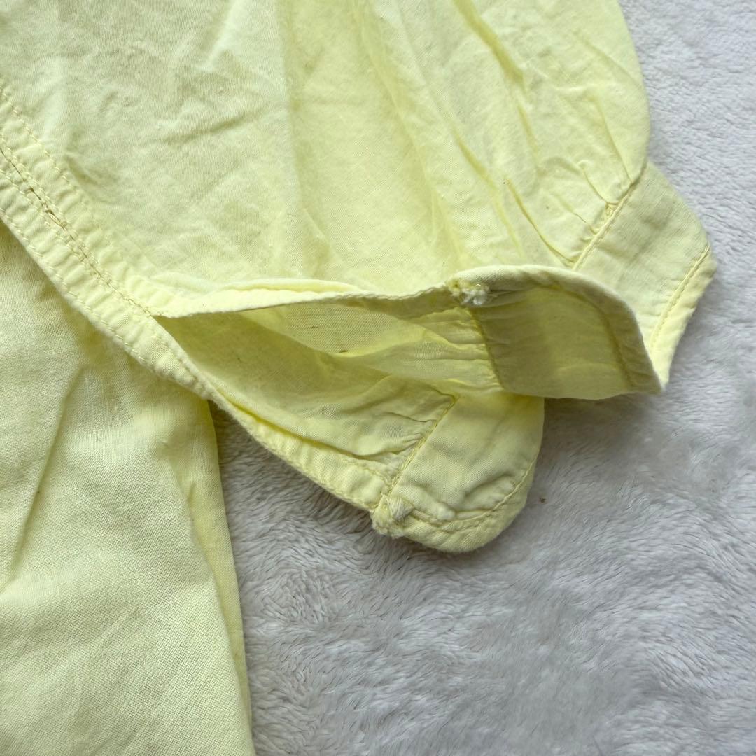 メゾンドソイル ピンタック チュニック ブラウス レモンイエロー インド綿