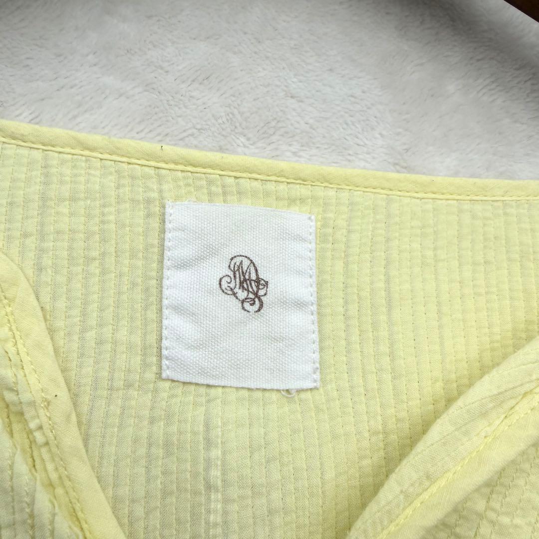 メゾンドソイル ピンタック チュニック ブラウス レモンイエロー インド綿